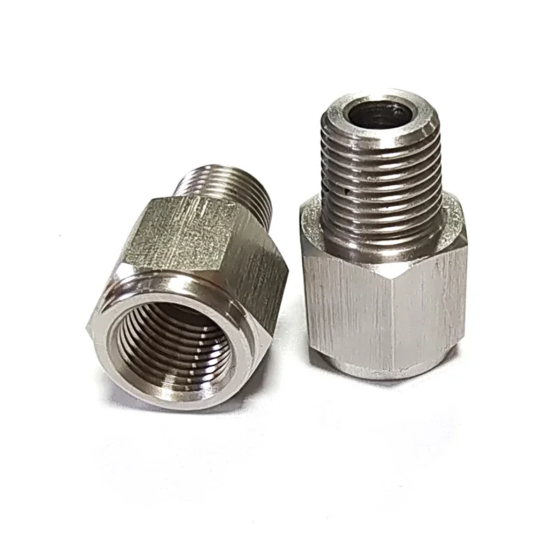 Adaptador manómetro aceite NPT macho a M10x1.0 hembra – Acero inoxidable - imagen 5