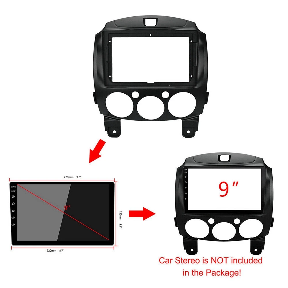 Marco 2DIN de 9 pulgadas para Mazda 2 Demio 2007-2014 con arnés - imagen 2