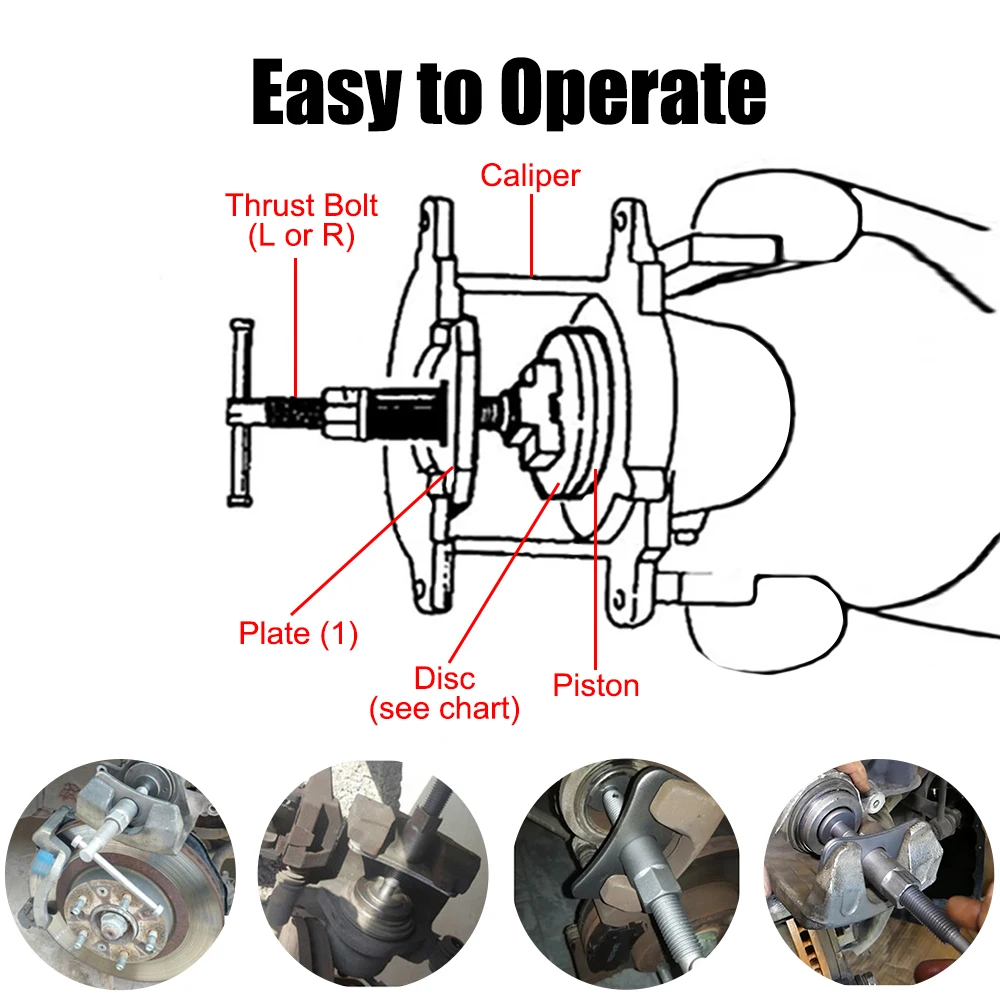 Kit de herramientas para retraer pistones de freno trasero - imagen 4
