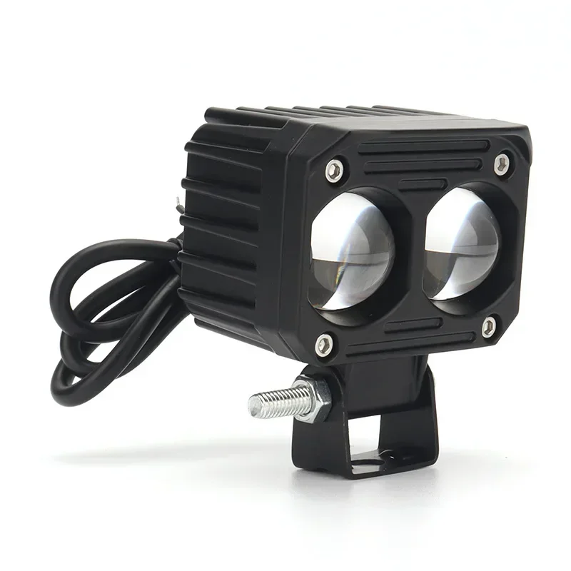 Faro LED auxiliar motocicleta blanca y amarilla luz larga/corta