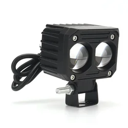 Faro LED auxiliar motocicleta blanca y amarilla luz larga/corta