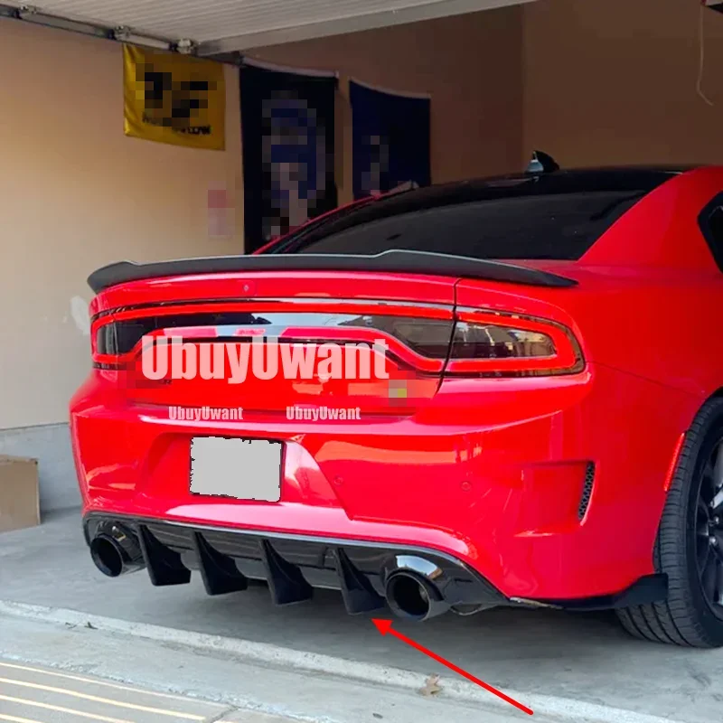 Para 2015-2019 Dodge Charger SRT Scat Pack OE parachoques trasero difusor labio fibra de carbono negro accesorios de coche - imagen 4