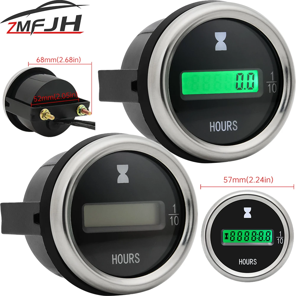 Medidor de horas digital LED 52mm universal moto coche barco ATV 12V 24V - imagen 3