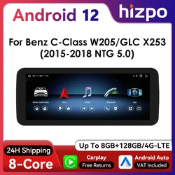 Radio Android 10,25" para Mercedes Clase C W205 con CarPlay GPS 4G