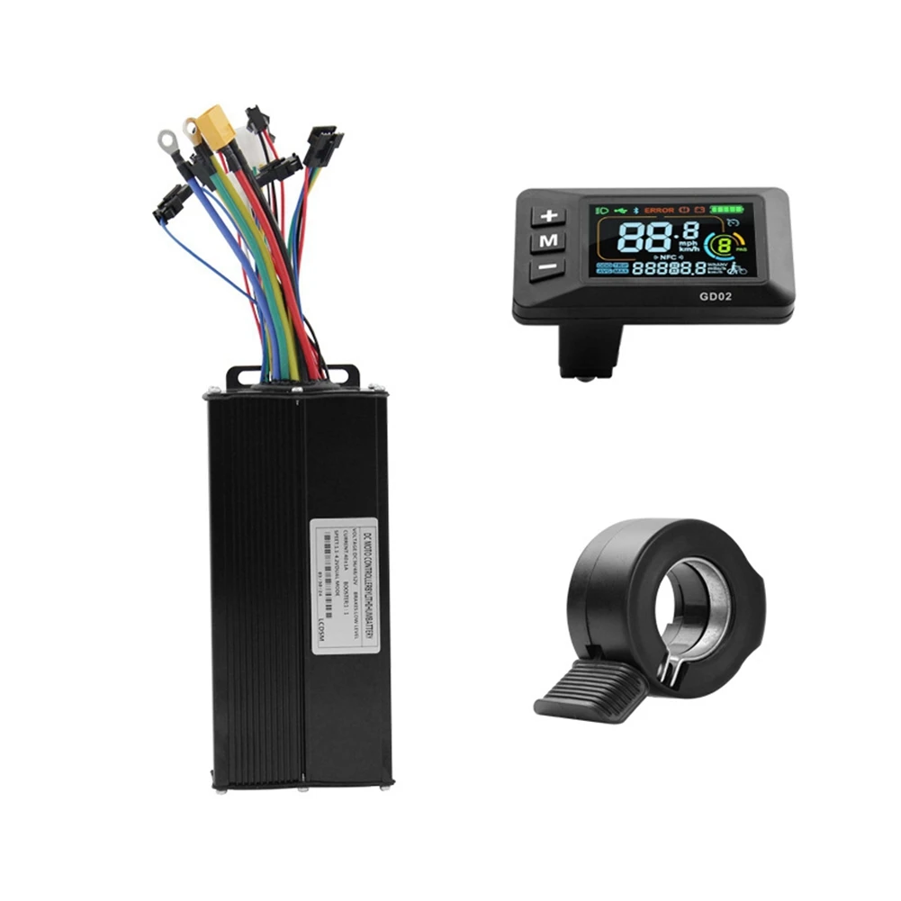 Controlador sin escobillas de 36V, 48V, 52V, 40A, medidor GD02, pantalla LCD + Kit de acelerador 130X para patinete eléctrico, Kit de reparación de bicicletas eléctricas - imagen 2