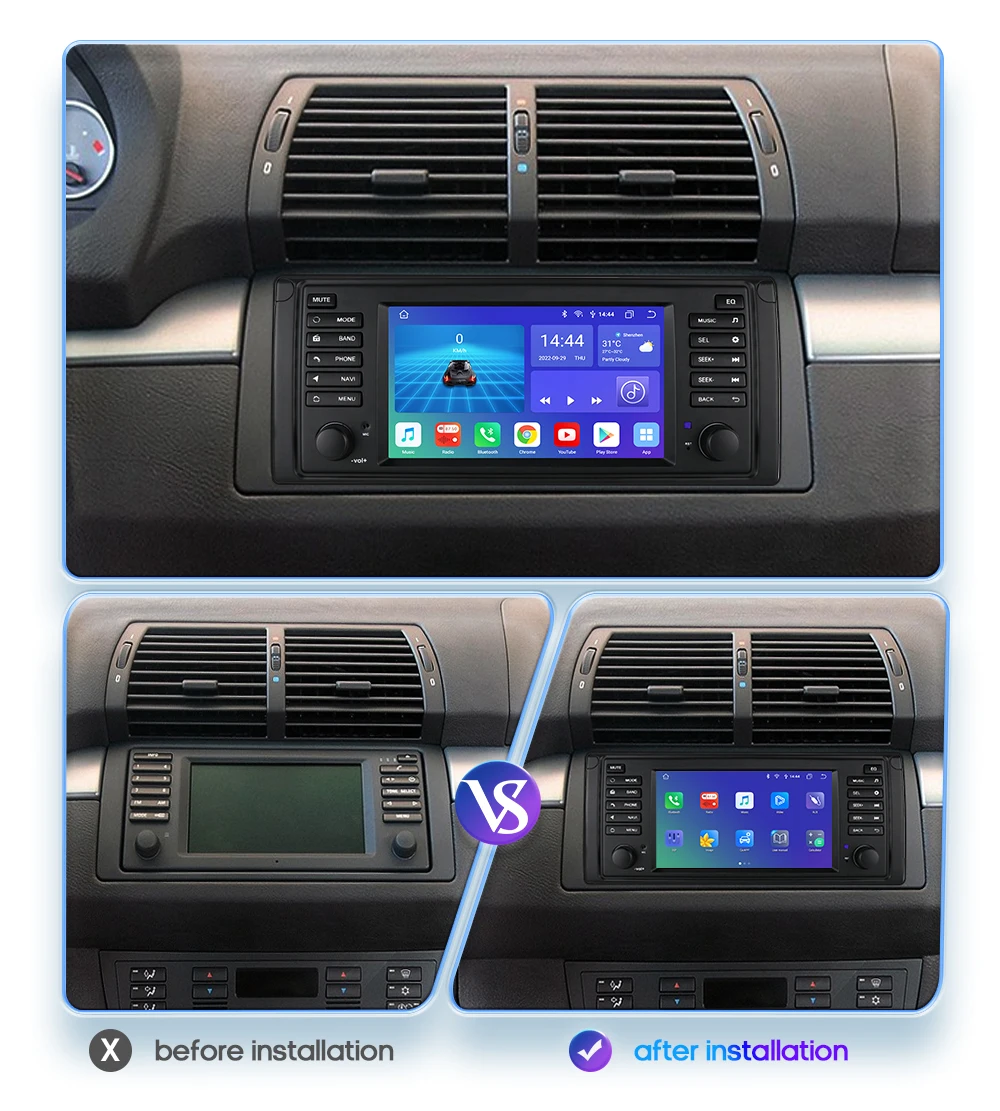 Hizpo radio 2 DIN Android 13 para BMW Serie 5 E39/M5 y X5 E53 - imagen 4