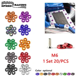 Kit de tornillos M6x20 de aluminio con arandelas para coche
