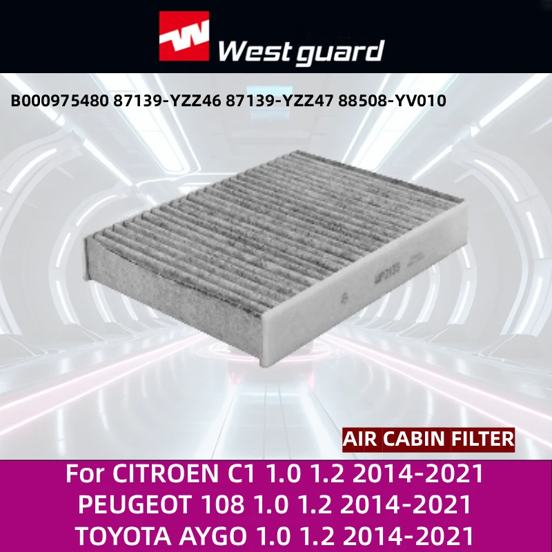Filtro de cabina WESTGUARD MK30104 Citroën C1, Peugeot 108 y Toyota Aygo