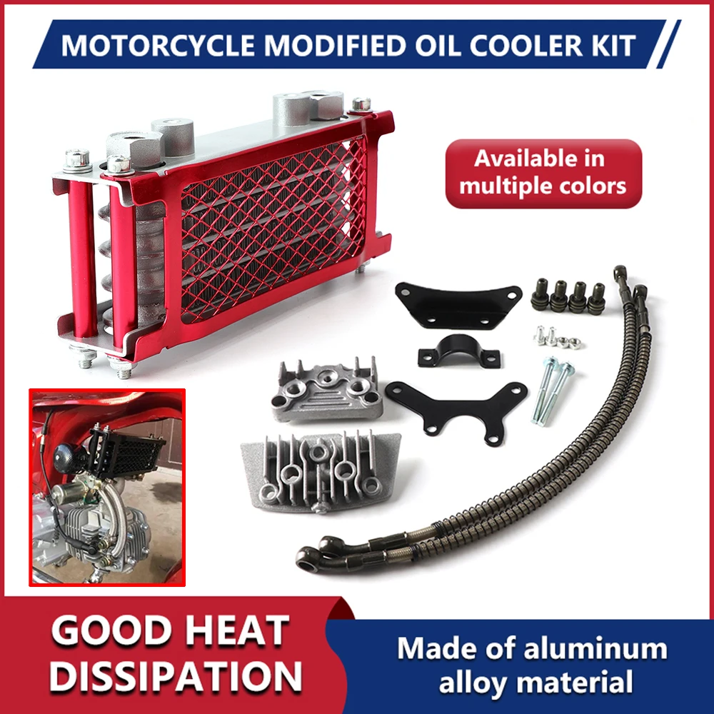 Enfriador de aceite para motocicleta, Kit de radiador de aceite, refrigeración de motor Universal para 50 110 125 140cc, piezas de Motocross Dirt Pit Bike ATV Enduro