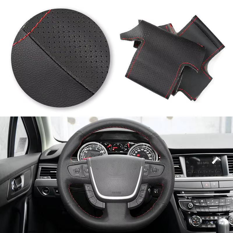Funda volante cuero microfibra cosido a mano – Peugeot 508 2011-2018