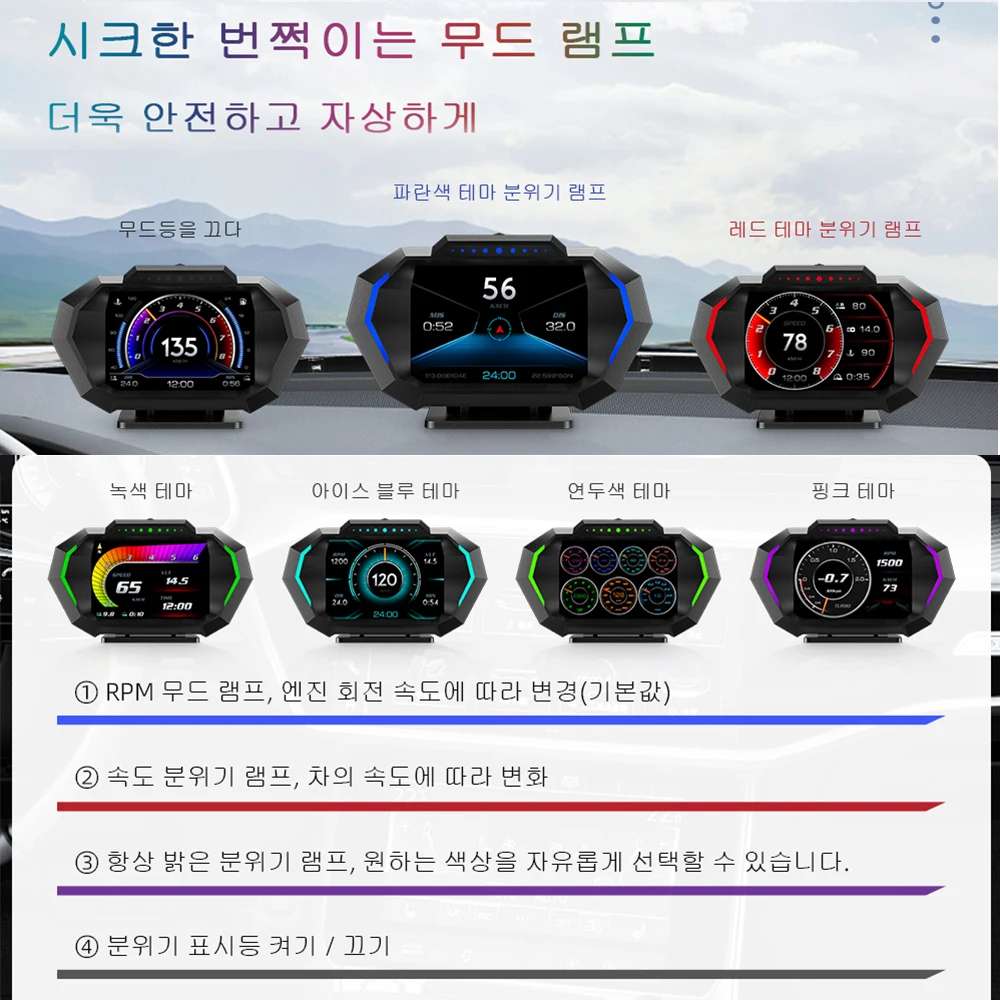 Tablero digital inteligente OBD GPS con velocímetro y pantalla frontal - imagen 4