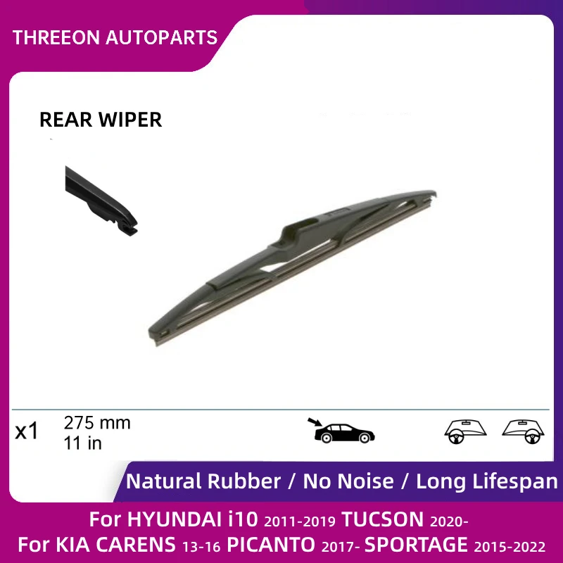 THREEON limpiaparabrisas trasero para Hyundai i10, Tucson y Kia Carens