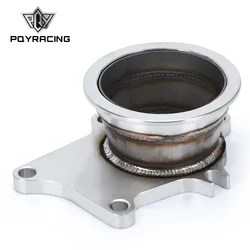 PQY Adaptador turbo T3/T4, 5 pernos a brida V-band de 3 pulgadas