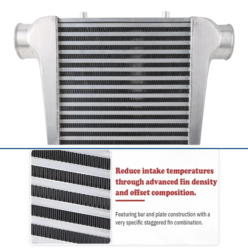 Aeroflow AF90-1002BLK Intercooler negro 280 x 300 x 76 mm - imagen 2