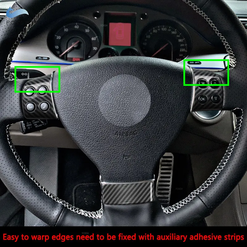 Moldura de volante efecto carbono para VW Golf V, Passat B6 y Tiguan - imagen 5