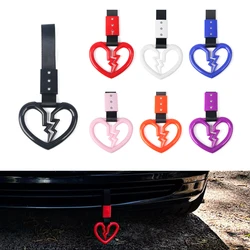 Anillo Tsurikawa JDM con correa de mano estilo corazón para coche