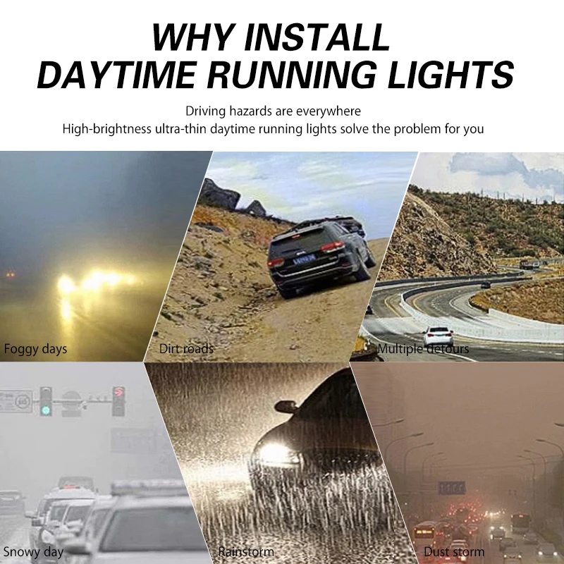 1 par de luces LED DRL para coche Opel Meriva A 2003-2010 luces de circulación diurna flexibles impermeables luz lateral de freno de señal de giro automática 12V - imagen 5