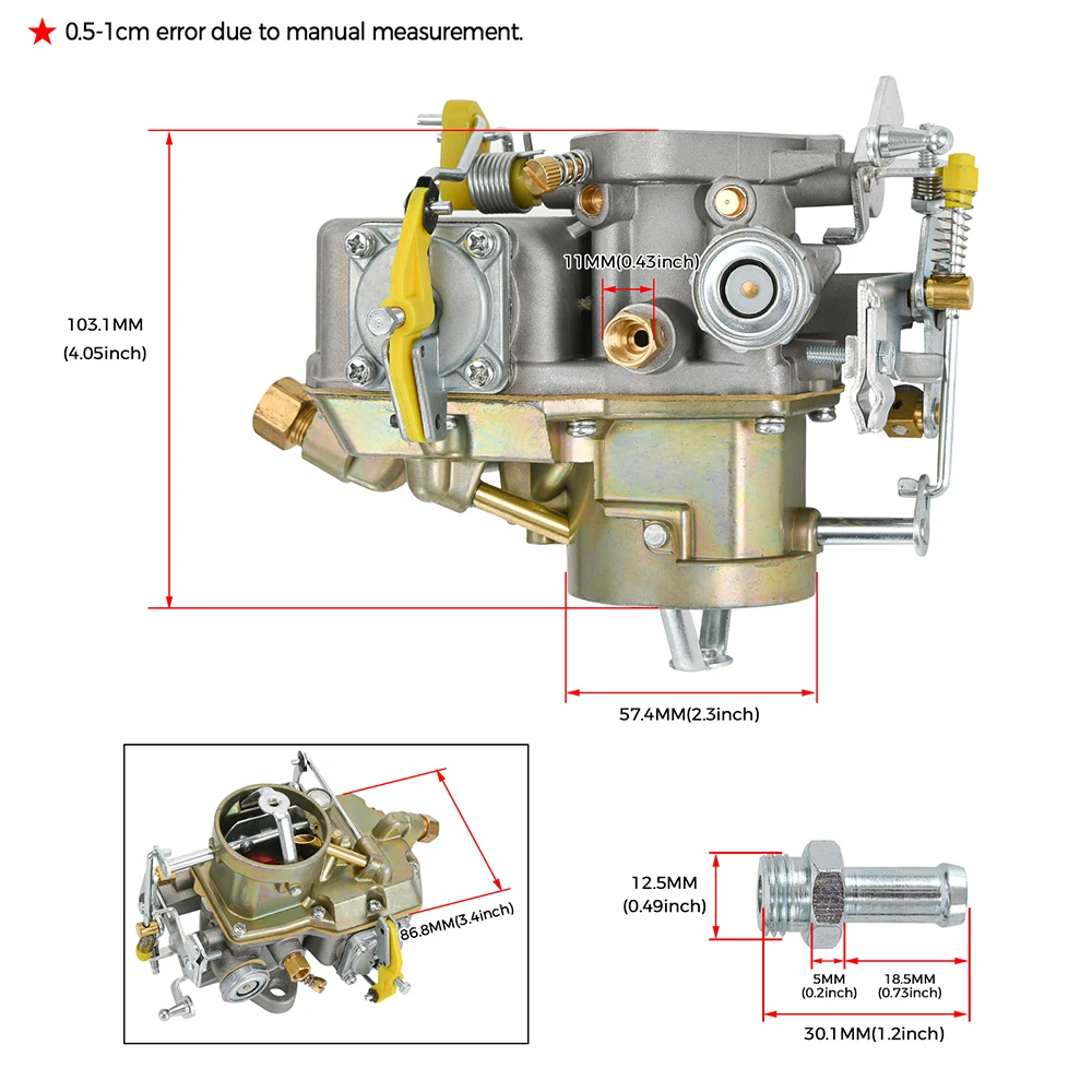 Carburador Autolite 1100 estrangulador manual – Ford Mustang 200ci - imagen 4