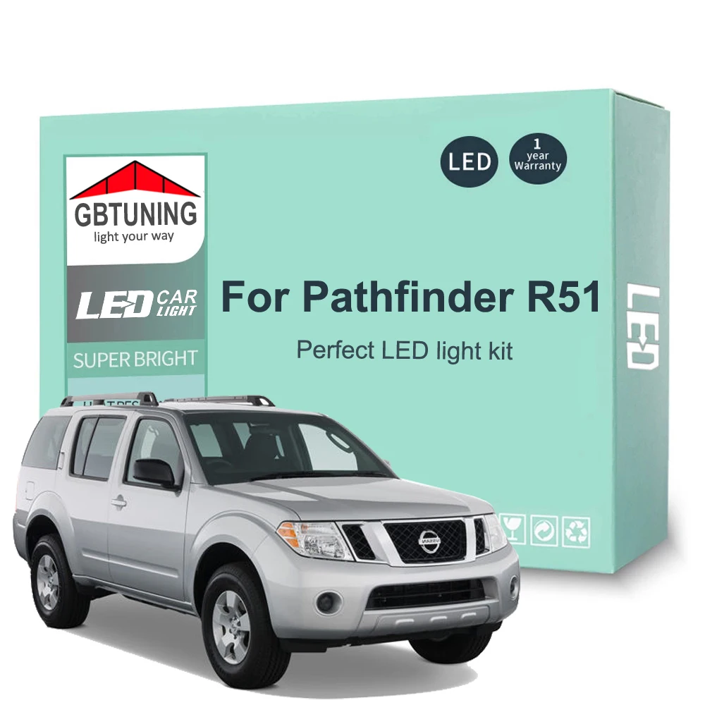 Kit bombillas LED Canbus interior – Nissan Pathfinder R51 2005-2012