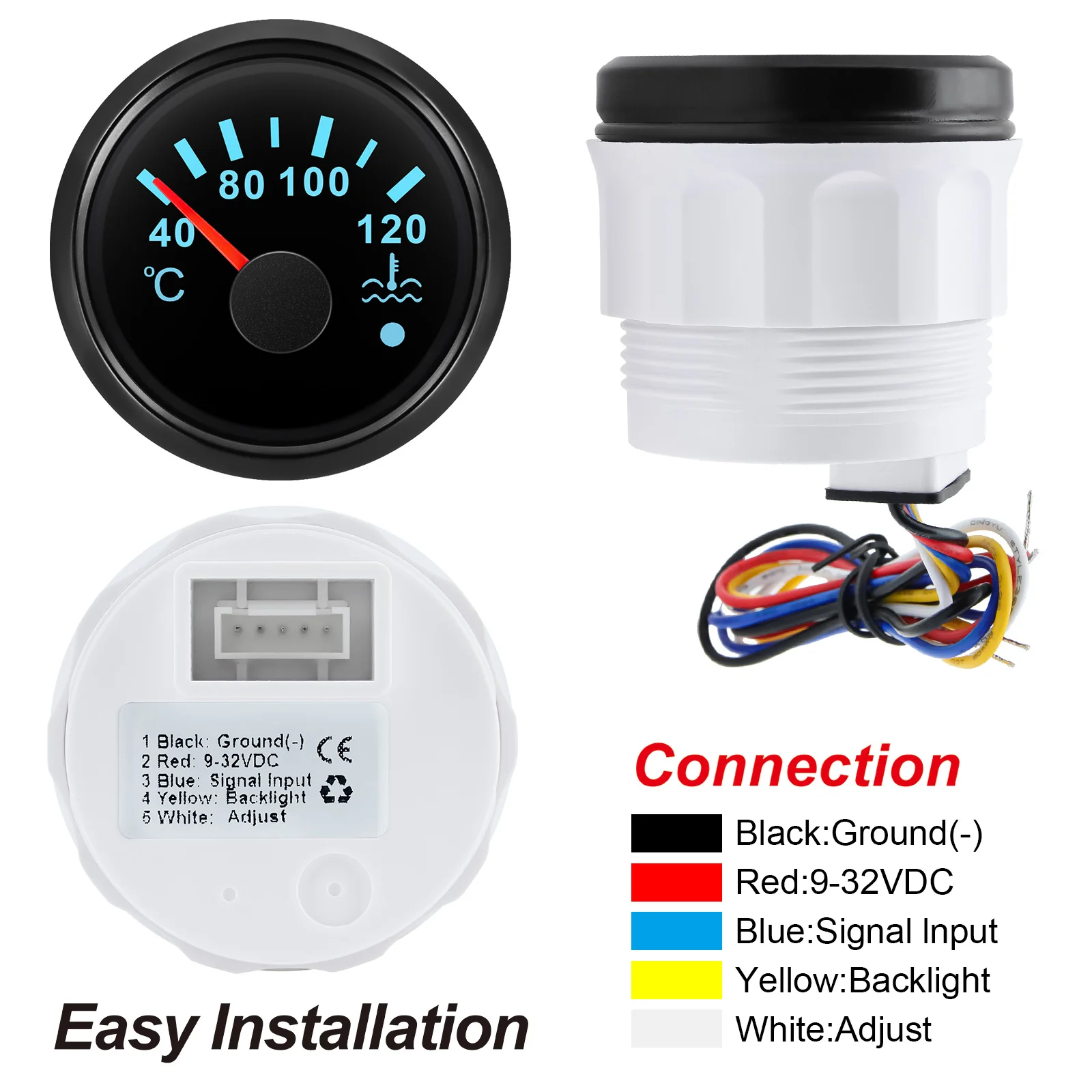 Sensor temperatura agua LED RGB rosca 1/8NPT - imagen 5