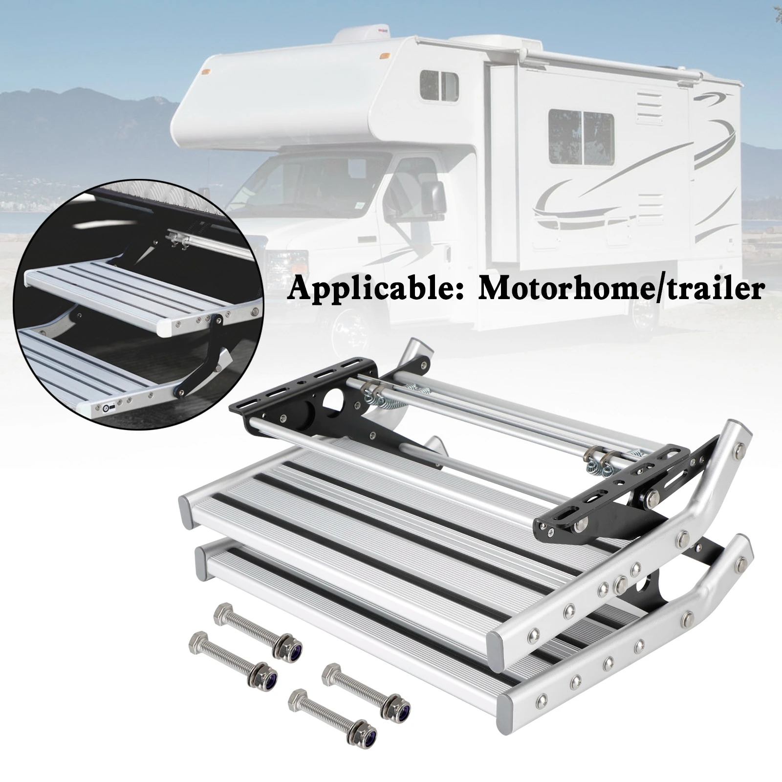 Escalón plegable de aluminio para autocaravana