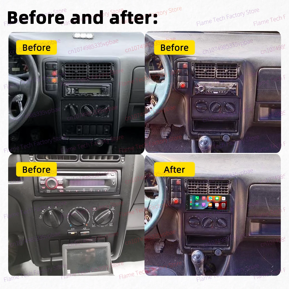 Radio 1 DIN con Android Auto y CarPlay para VW Vento 1995-1999 - imagen 2