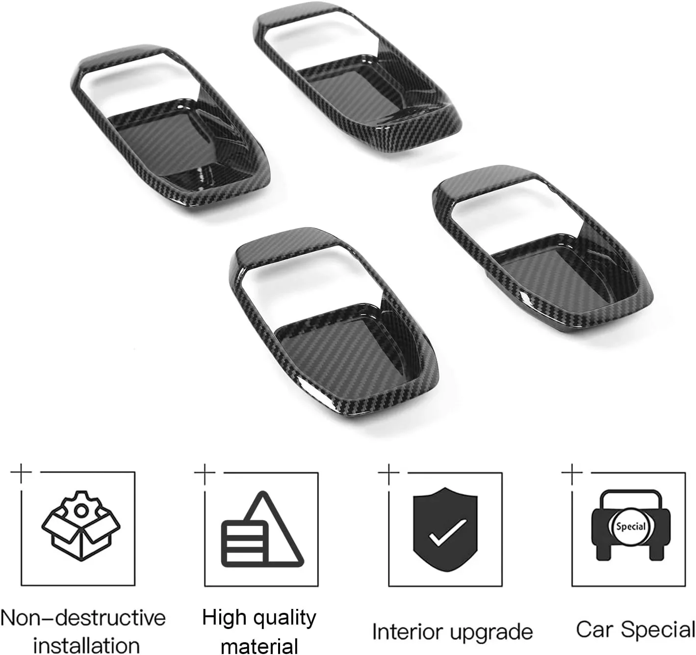 Moldura tirador puerta Jeep Wrangler JL 4 puertas fibra de carbono - imagen 4