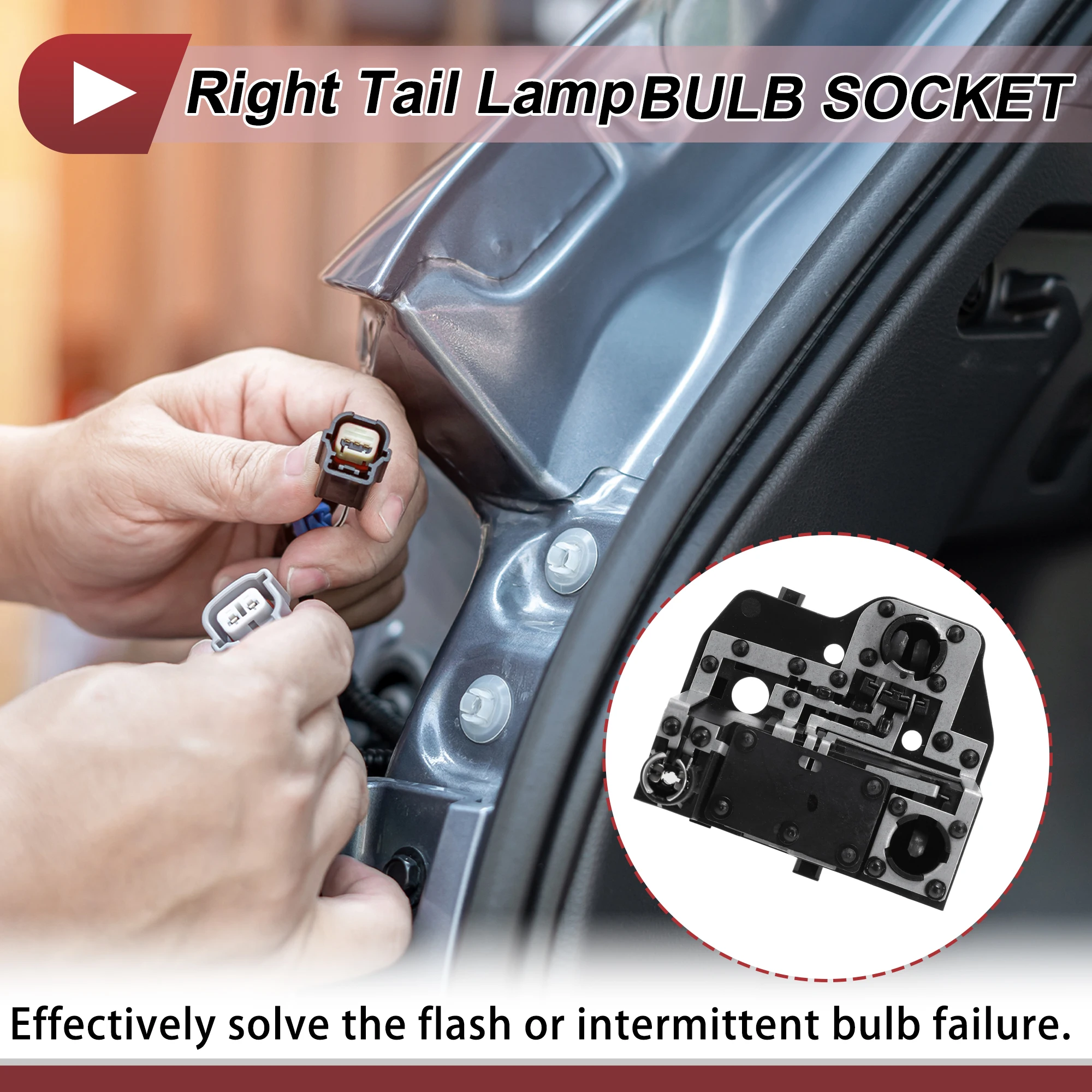 X Autohaux 1 pieza enchufe de luz trasera derecha para Peugeot 408 2010-2012 conector de bombilla de lámpara - imagen 2