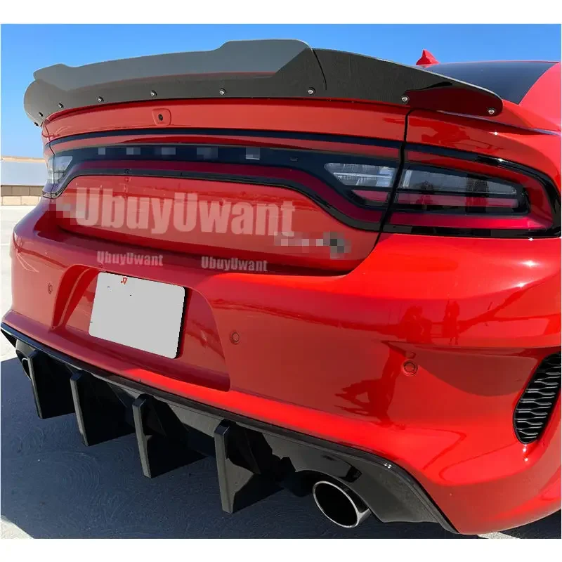 Para 2015-2019 Dodge Charger SRT Scat Pack OE parachoques trasero difusor labio fibra de carbono negro accesorios de coche - imagen 5