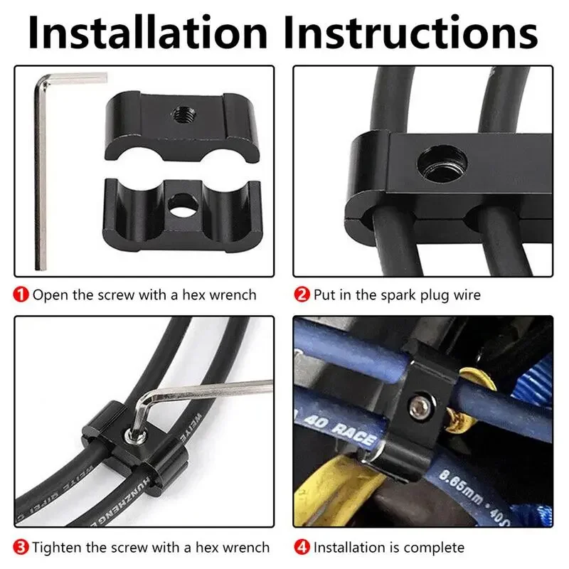 Clips para cables de bujía 8–10 mm, kit separadores de encendido - imagen 5