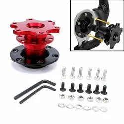 Volante deportivo universal Kit Boss con liberación rápida y cubo rojo