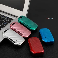 Funda protectora de llave Kia de TPU efecto fibra de carbono