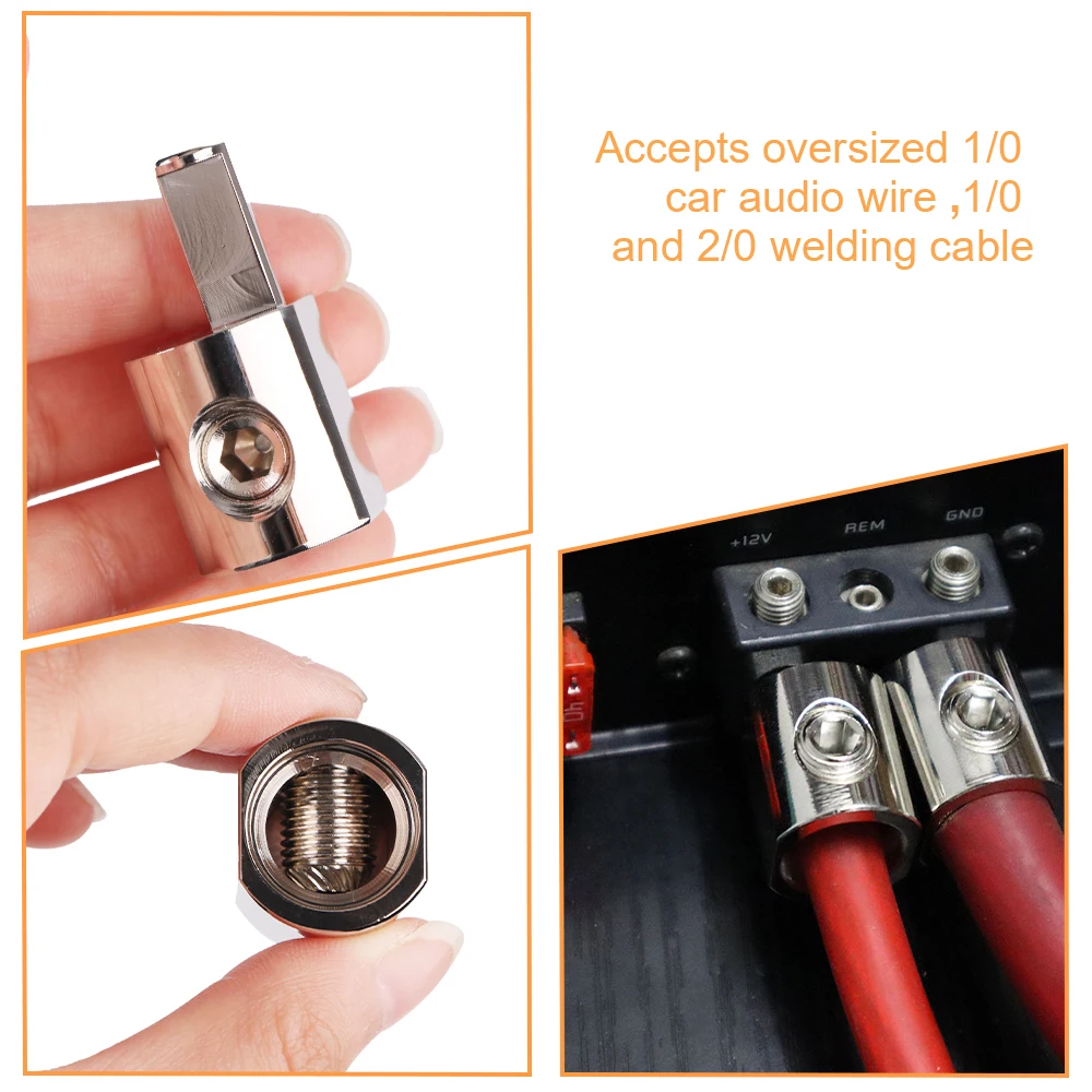 Adaptador tierra 1/0 a 4 AWG con terminales anillo – amplificador coche - imagen 5
