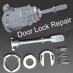 Kit reparación bombín cerradura puerta delantera VW Polo 6N y SEAT Ibiza 6K