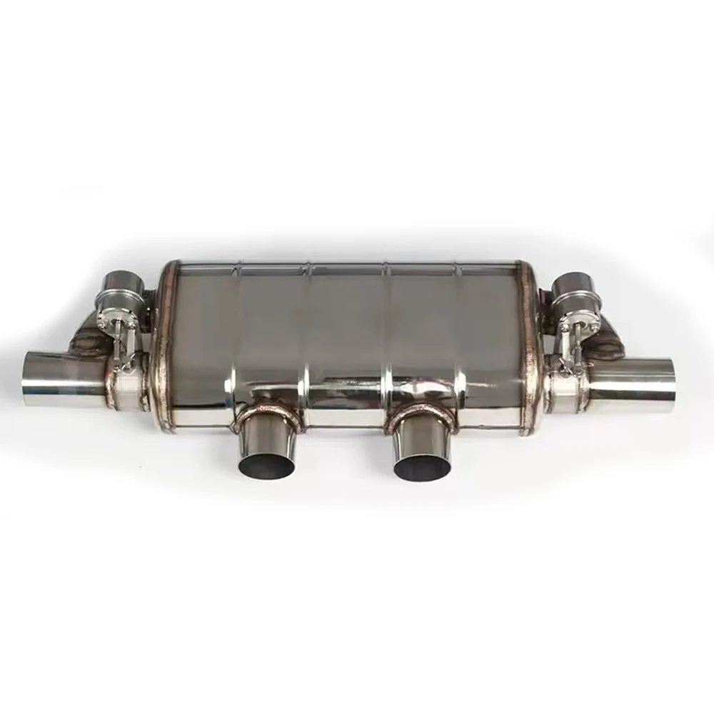 Silenciador en T de escape Universal de 76-63MM, doble entrada, doble salida, válvula de vacío Catback, silenciador de escape con Control remoto de acero inoxidable - imagen 4