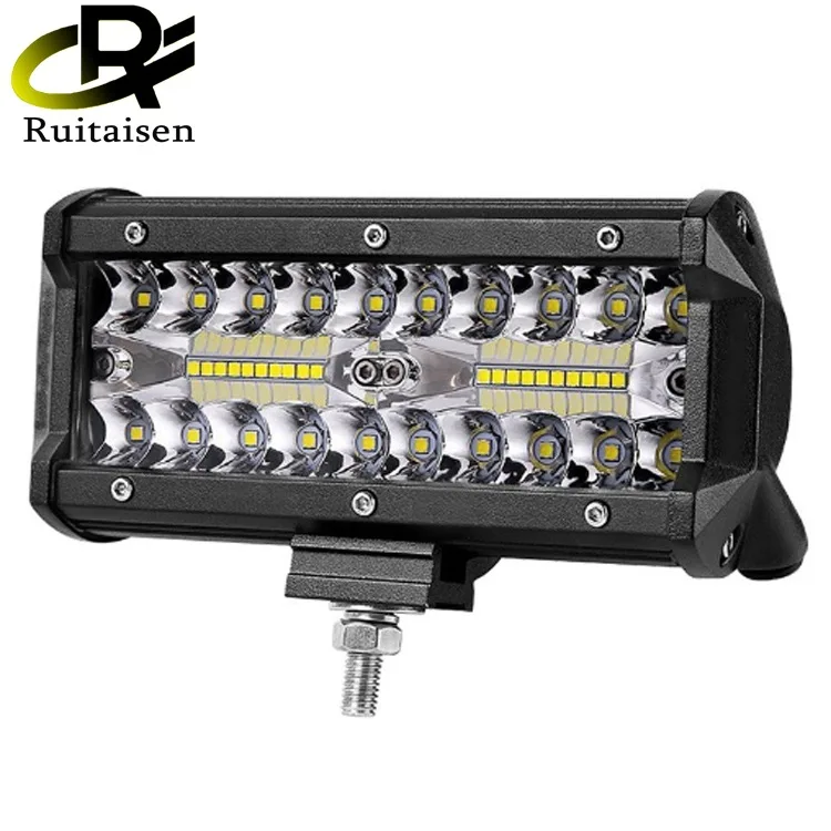 Barra LED Trabajo 7'' 120W Triple Fila Offroad - Señal 4x4 Camión - imagen 2