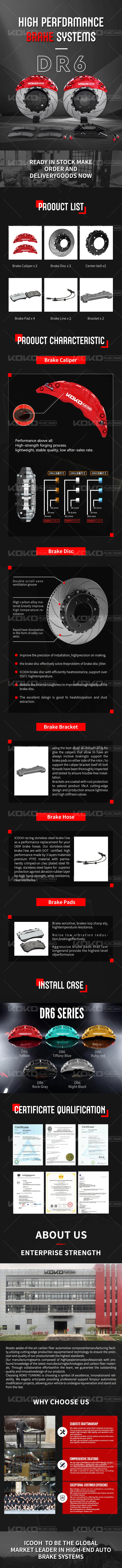 Kit de pinza de freno KOKO RACING de alto rendimiento para VW B8