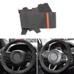 Funda volante gamuza trenzada a mano Jeep Renegade – barra roja