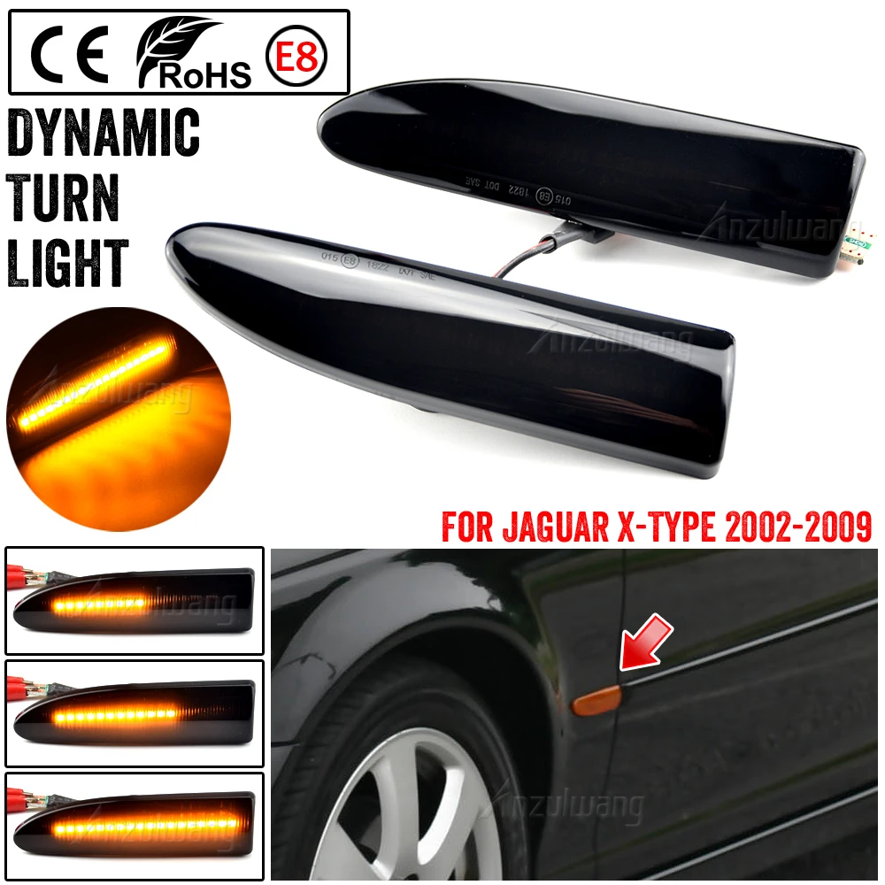 Intermitentes LED dinámicos ámbar para Jaguar X-Type 2002-2009 - imagen 3