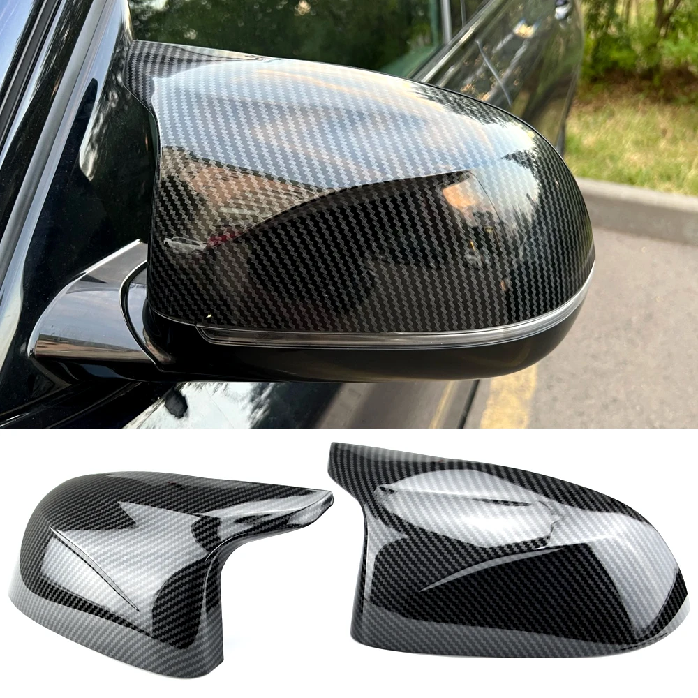 Cubiertas de espejo retrovisor con patrón de fibra de carbono para BMW