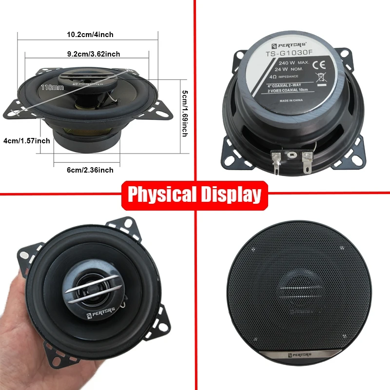 Altavoz coaxial 4 pulgadas 240W HiFi para coche - imagen 5