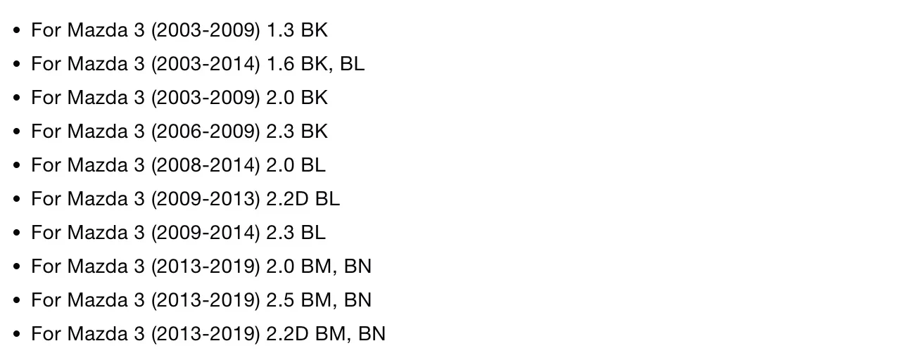Filtro de aire WESTGUARD para MAZDA 3