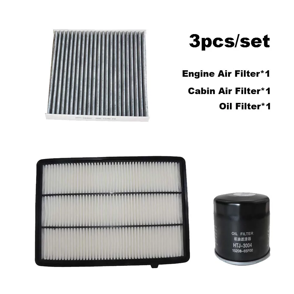 Juego de filtros de 3 uds para INFINITI QX55(J55) 2,0 T 2022-QX50 2017 Cabina A/C Kit de filtro de aceite de motor de flujo de aire fresco 165465 NA2D 1520865 F00