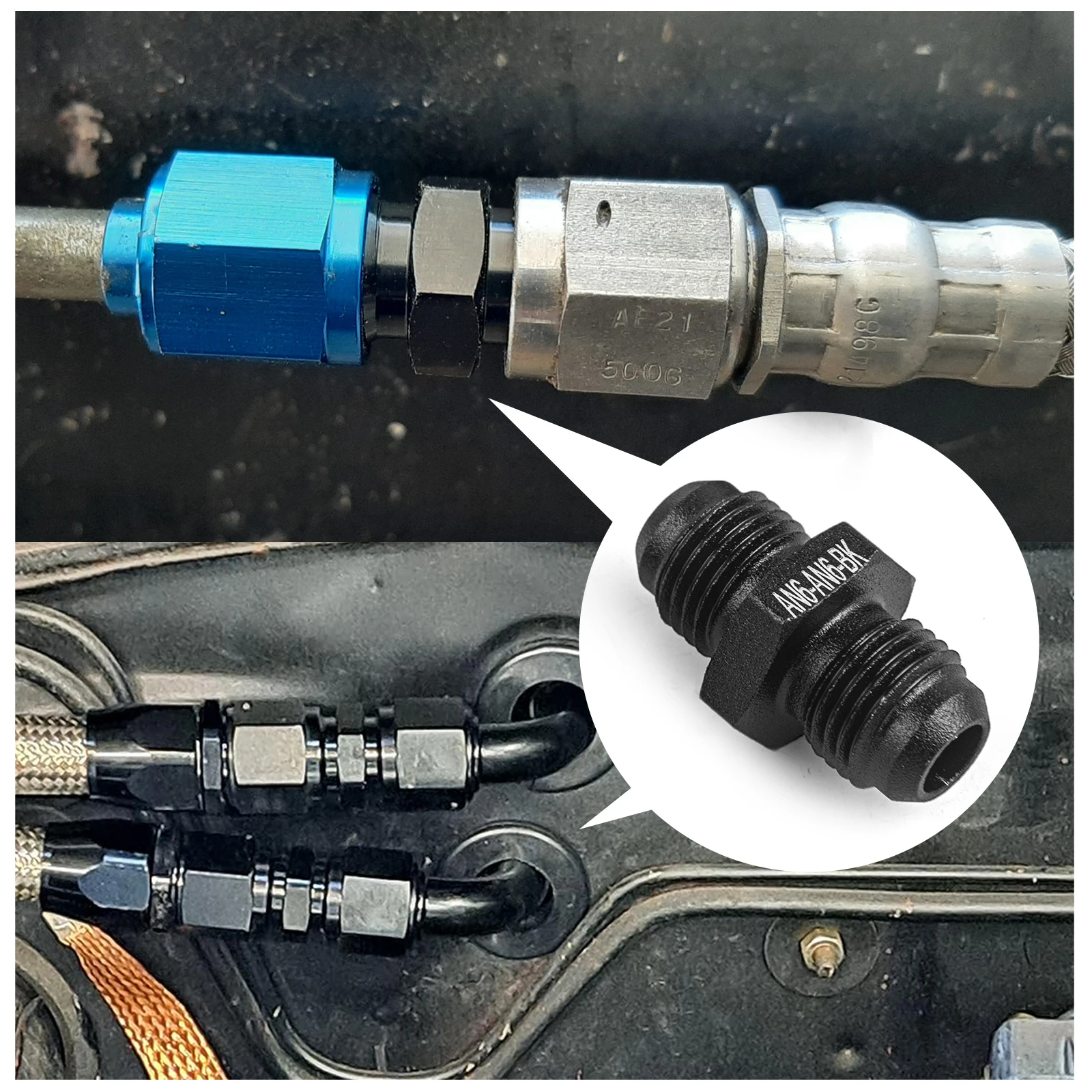 4 Uds Universal AN6 AN8 AN10 a N6 AN8 AN10 recto combustible aceite manguera de aire adaptador macho accesorios de coche - imagen 4