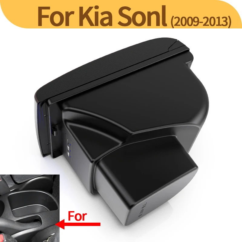 Reposabrazos central de cuero con USB para Kia Soul 2006-2017 - imagen 2