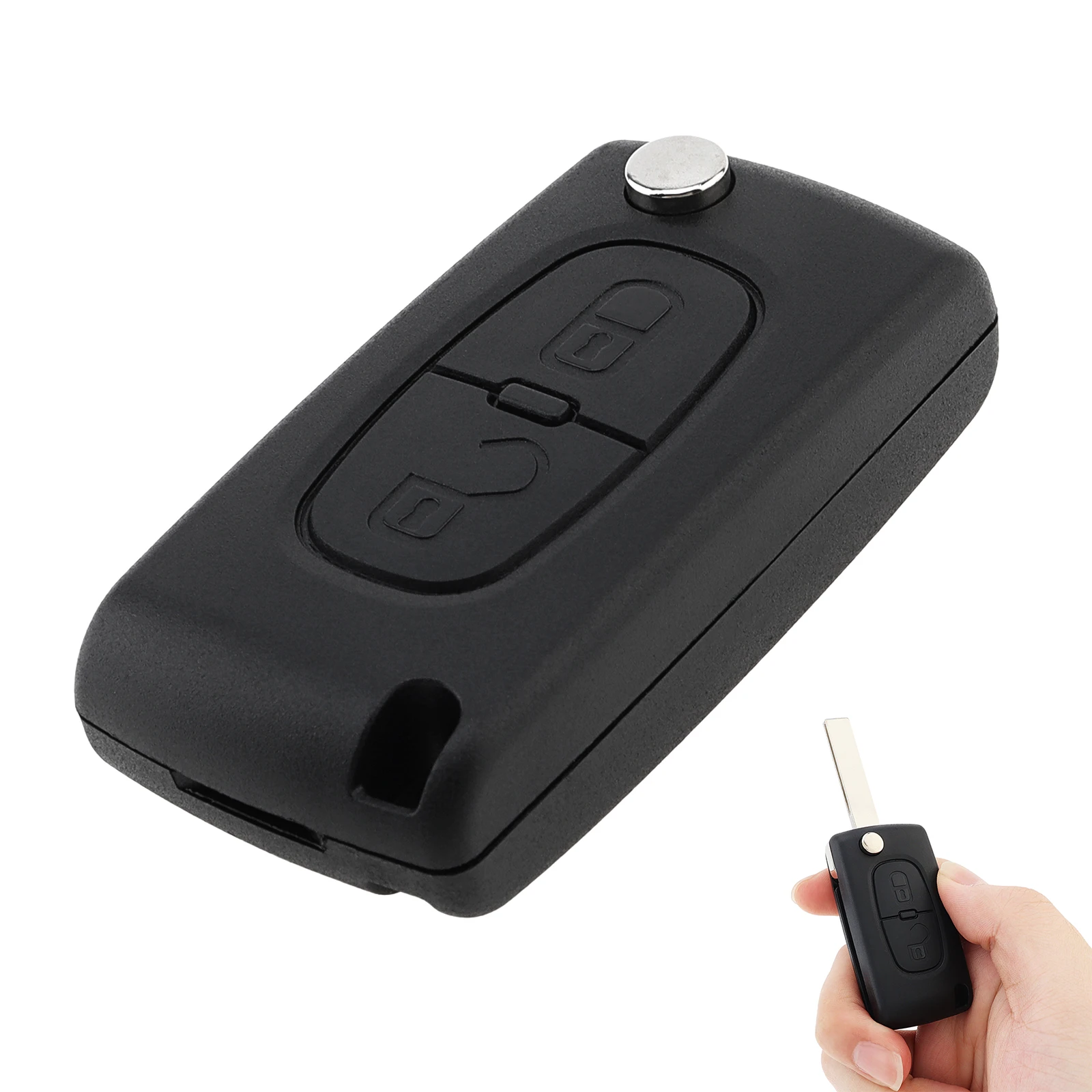 Funda llave plegable carcasa negra Peugeot 207/308 - imagen 4