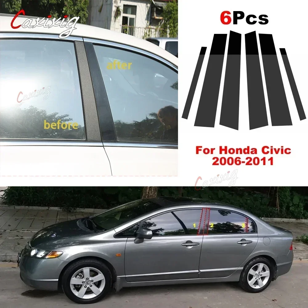 Pilar de ventana Honda Civic 2006-2011 efecto espejo
