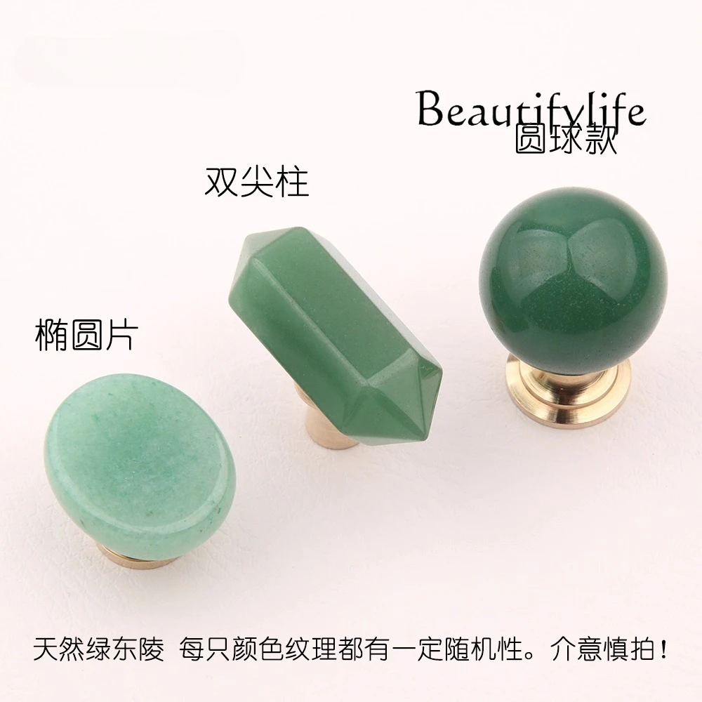 Lvdongling de mineral natural de lujo ligero, manija pequeña creativa de cobre, cajón, puerta de gabinete, manija creativa de un solo orificio para armario - imagen 2