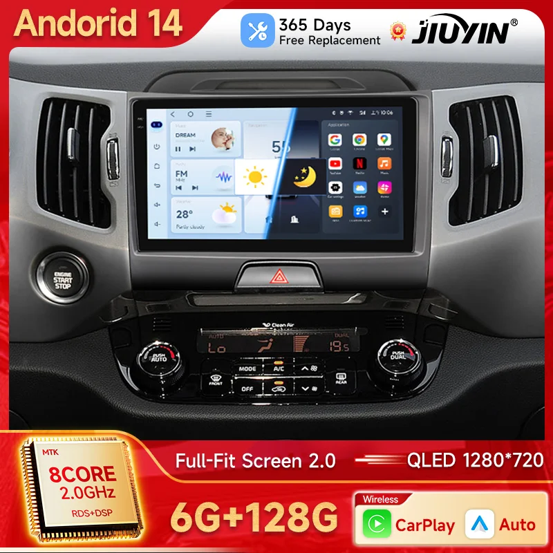 Radio 2 DIN Android con GPS para KIA Sportage 2010-2016