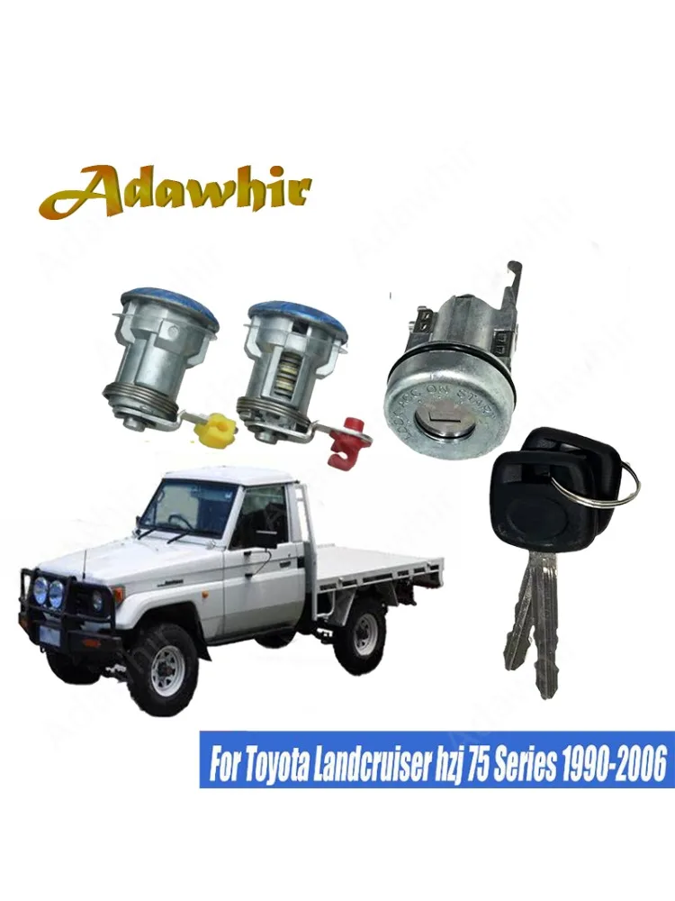 Juego de bombín de encendido y cerraduras delanteras para Toyota Land Cruiser
